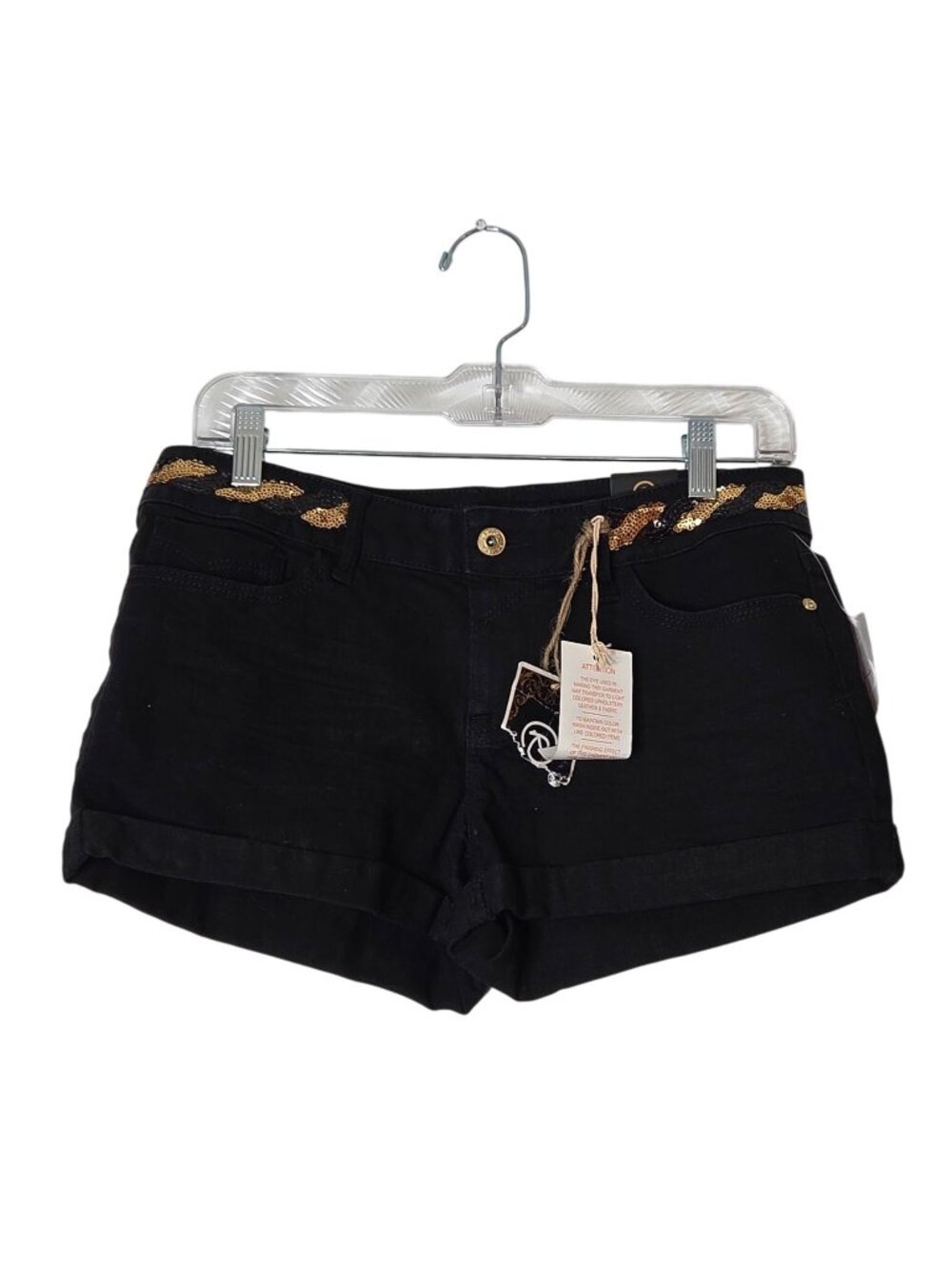 Rewash Black & Gold Juniors Shorts With Sequins Size 7